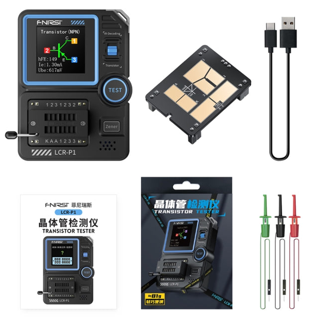FNIRSI LCR-P1 Transistor Tester Multifunctional Electronic Component Inspection Tool, LCR-P1