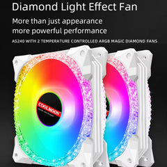 COOLMOON AS360 Magic Diamond Edition Computer Cooler ARGB Water Cooling Light Integrated CPU Radiator, AS360