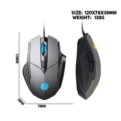 Inphic PW1H Wired Silent Illuminated Computer Gaming 6-Button Mouse