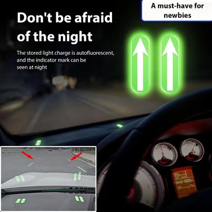 Safety Point Driving Assistance Positioning Mark Car Interior Luminous Sticker, 2pairs