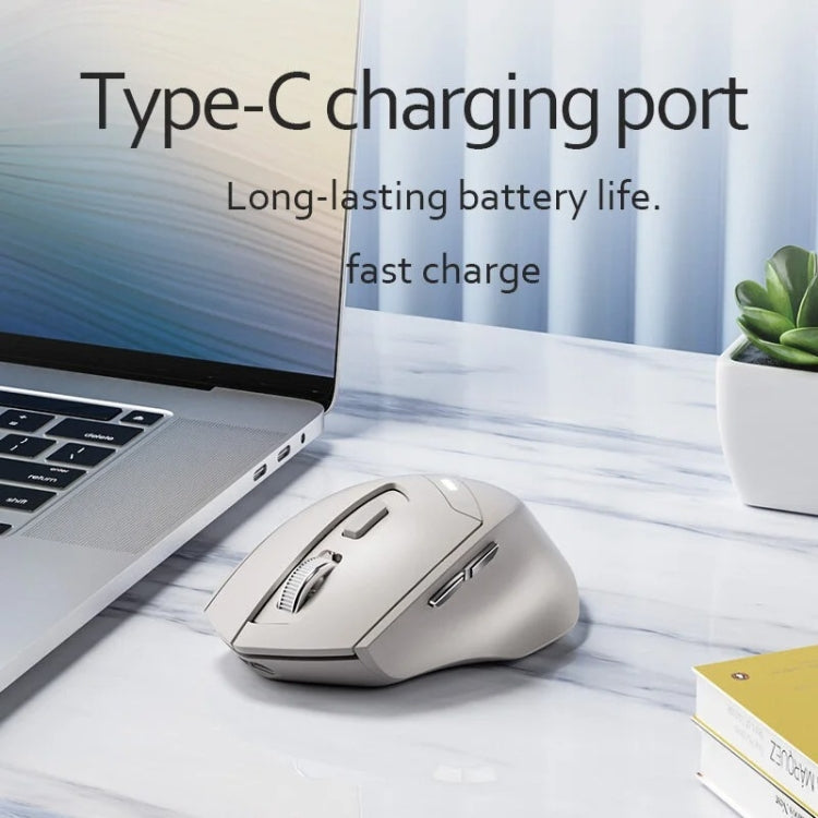 Inphic DR6 2.4G Wireless + Bluetooth 5.0/4.0 Tri-mode Charging Mute Office Gaming Computer Mouse, DR6