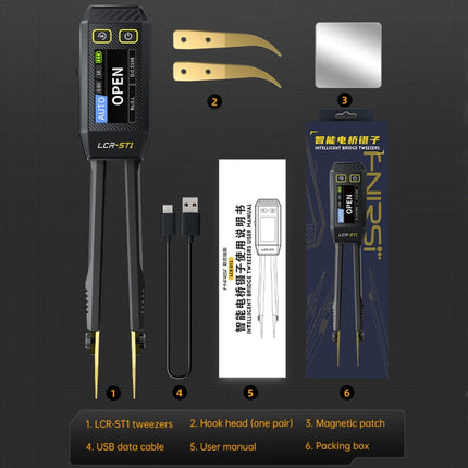 FNIRSI Digital Tweezers Resistor Capacitor Component Test Multimeter