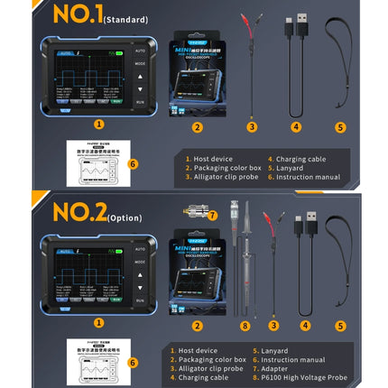 FNIRSI 2 In 1 Mini Portable Digital Oscilloscope Signal Generator, Standard, Upgrade
