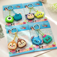 2pcs / Set Multi-Pattern Cartoon Keychain Lovely Key Hangers