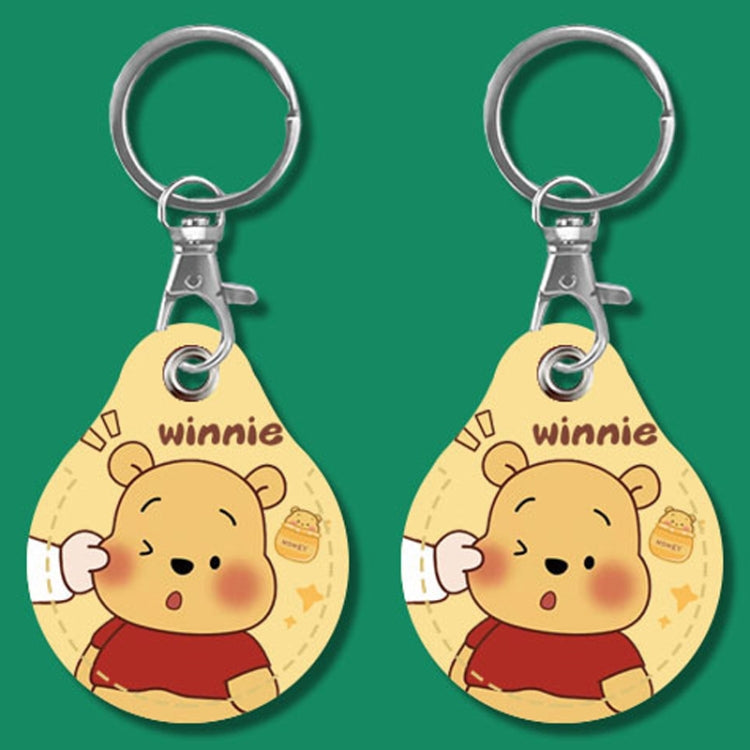 2pcs Cute Sensor Access Door Card Cover Keychain Elevator Water Drops Round Key Holder, Black, Pink, Wine Red, Pinch Winnie the Pooh, Pinch Strawberry Bear, Purple Rabbit, Cookie Doraemon, Fortune Cat, Circus, Starry Bear, Starry Bunny, Rich Woman Red�...