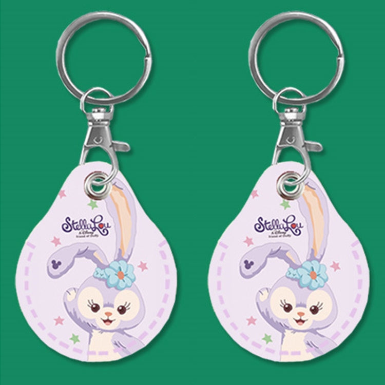 2pcs Cute Sensor Access Door Card Cover Keychain Elevator Water Drops Round Key Holder, Black, Pink, Wine Red, Pinch Winnie the Pooh, Pinch Strawberry Bear, Purple Rabbit, Cookie Doraemon, Fortune Cat, Circus, Starry Bear, Starry Bunny, Rich Woman Red�...