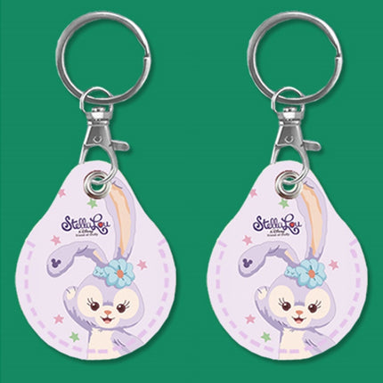 2pcs Cute Sensor Access Door Card Cover Keychain Elevator Water Drops Round Key Holder, Black, Pink, Wine Red, Pinch Winnie the Pooh, Pinch Strawberry Bear, Purple Rabbit, Cookie Doraemon, Fortune Cat, Circus, Starry Bear, Starry Bunny, Rich Woman Red ...