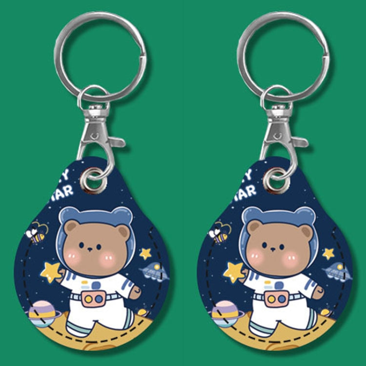 2pcs Cute Sensor Access Door Card Cover Keychain Elevator Water Drops Round Key Holder, Black, Pink, Wine Red, Pinch Winnie the Pooh, Pinch Strawberry Bear, Purple Rabbit, Cookie Doraemon, Fortune Cat, Circus, Starry Bear, Starry Bunny, Rich Woman Red�...