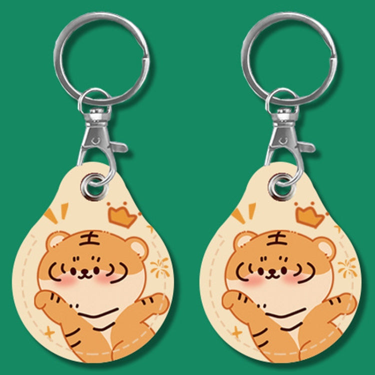 2pcs Cute Sensor Access Door Card Cover Keychain Elevator Water Drops Round Key Holder, Black, Pink, Wine Red, Pinch Winnie the Pooh, Pinch Strawberry Bear, Purple Rabbit, Cookie Doraemon, Fortune Cat, Circus, Starry Bear, Starry Bunny, Rich Woman Red�...