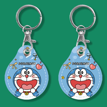 2pcs Cute Sensor Access Door Card Cover Keychain Elevator Water Drops Round Key Holder, Black, Pink, Wine Red, Pinch Winnie the Pooh, Pinch Strawberry Bear, Purple Rabbit, Cookie Doraemon, Fortune Cat, Circus, Starry Bear, Starry Bunny, Rich Woman Red ...