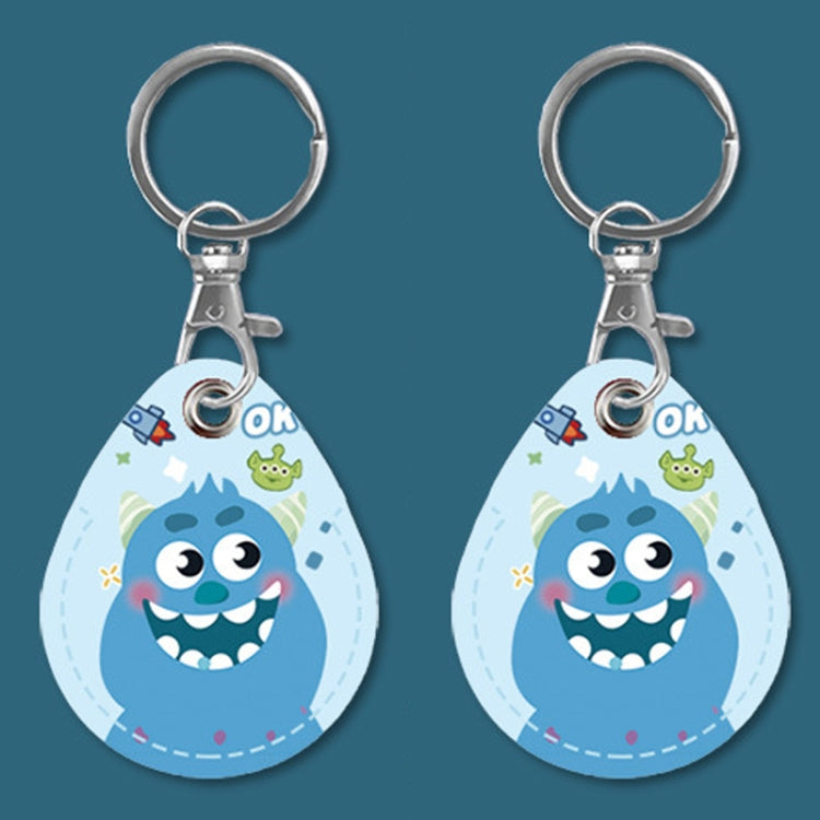 2pcs Cute Sensor Access Door Card Cover Keychain Elevator Water Drops Round Key Holder, Black, Pink, Wine Red, Pinch Winnie the Pooh, Pinch Strawberry Bear, Purple Rabbit, Cookie Doraemon, Fortune Cat, Circus, Starry Bear, Starry Bunny, Rich Woman Red�...