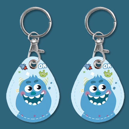 2pcs Cute Sensor Access Door Card Cover Keychain Elevator Water Drops Round Key Holder, Black, Pink, Wine Red, Pinch Winnie the Pooh, Pinch Strawberry Bear, Purple Rabbit, Cookie Doraemon, Fortune Cat, Circus, Starry Bear, Starry Bunny, Rich Woman Red ...