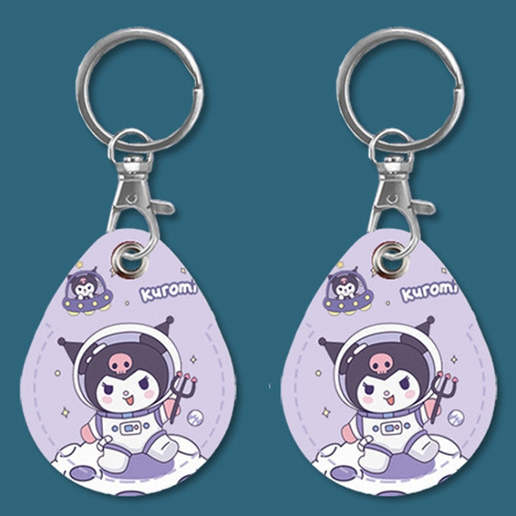2pcs Cute Sensor Access Door Card Cover Keychain Elevator Water Drops Round Key Holder, Black, Pink, Wine Red, Pinch Winnie the Pooh, Pinch Strawberry Bear, Purple Rabbit, Cookie Doraemon, Fortune Cat, Circus, Starry Bear, Starry Bunny, Rich Woman Red�...
