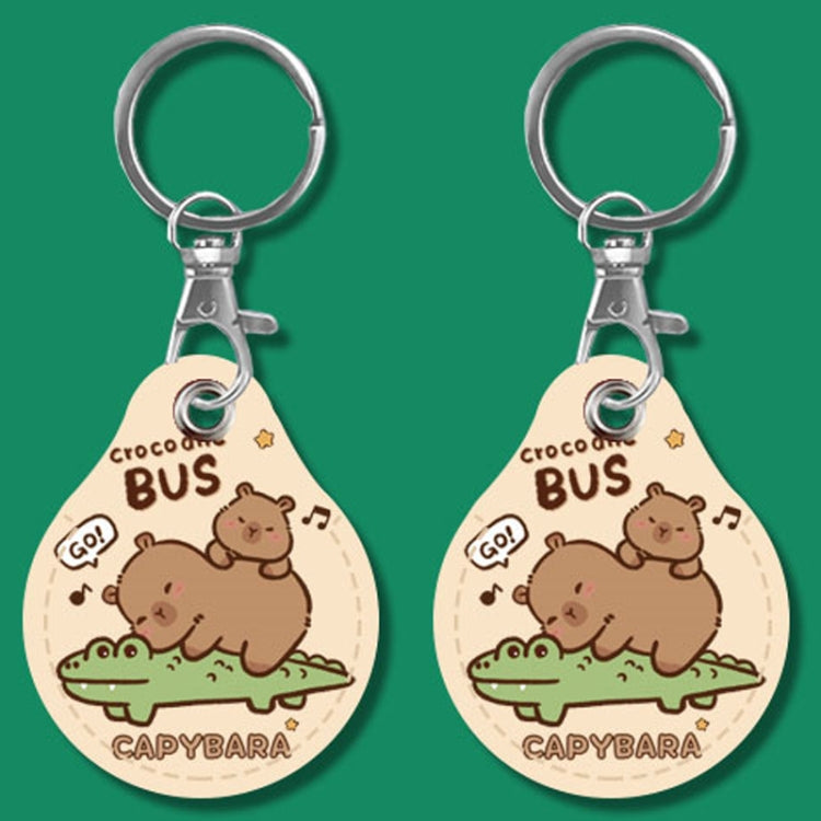 2pcs Cute Sensor Access Door Card Cover Keychain Elevator Water Drops Round Key Holder, Fortune Tiger, Pepsi Doraemon, Three Capybaras, Crocodile Bara, Lina Belle, Congratulations, Bow Tie Bear, English Winnie the Pooh, English Lotso, Melody�����������...