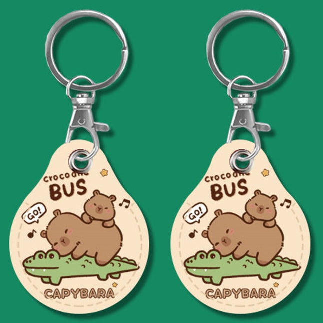 2pcs Cute Sensor Access Door Card Cover Keychain Elevator Water Drops Round Key Holder, Crocodile Bara, Lina Belle, Congratulations, Bow Tie Bear, English Winnie the Pooh, English Lotso, Melody, Cute Cinnamoroll, White Mickey Head, Muffled Pooh Bear   ...