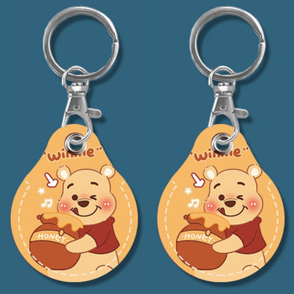2pcs Cute Sensor Access Door Card Cover Keychain Elevator Water Drops Round Key Holder, Crocodile Bara, Lina Belle, Congratulations, Bow Tie Bear, English Winnie the Pooh, English Lotso, Melody, Cute Cinnamoroll, White Mickey Head, Muffled Pooh Bear   ...