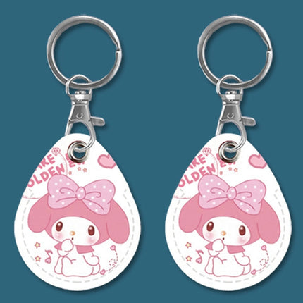 2pcs Cute Sensor Access Door Card Cover Keychain Elevator Water Drops Round Key Holder, Fortune Tiger, Pepsi Doraemon, Three Capybaras, Crocodile Bara, Lina Belle, Congratulations, Bow Tie Bear, English Winnie the Pooh, English Lotso, Melody           ...