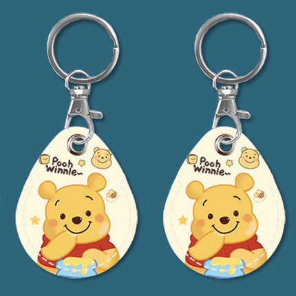 2pcs Cute Sensor Access Door Card Cover Keychain Elevator Water Drops Round Key Holder, Crocodile Bara, Lina Belle, Congratulations, Bow Tie Bear, English Winnie the Pooh, English Lotso, Melody, Cute Cinnamoroll, White Mickey Head, Muffled Pooh Bear   ...