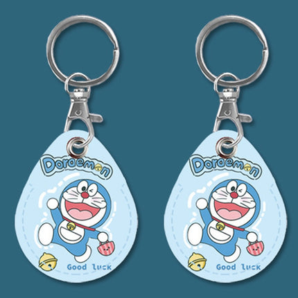 2pcs Cute Sensor Access Door Card Cover Keychain Elevator Water Drops Round Key Holder, Fortune Tiger, Pepsi Doraemon, Three Capybaras, Crocodile Bara, Lina Belle, Congratulations, Bow Tie Bear, English Winnie the Pooh, English Lotso, Melody           ...