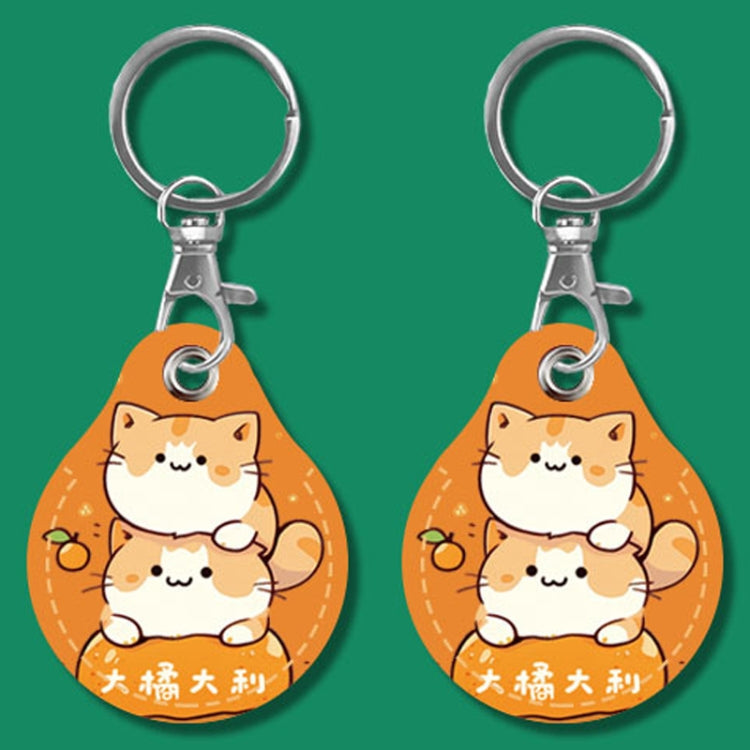 2pcs Cute Sensor Access Door Card Cover Keychain Elevator Water Drops Round Key Holder, Fortune Tiger, Pepsi Doraemon, Three Capybaras, Crocodile Bara, Lina Belle, Congratulations, Bow Tie Bear, English Winnie the Pooh, English Lotso, Melody�����������...