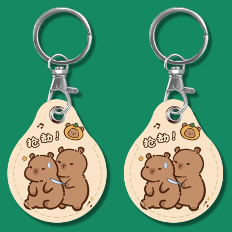 2pcs Cute Sensor Access Door Card Cover Keychain Elevator Water Drops Round Key Holder, Fortune Tiger, Pepsi Doraemon, Three Capybaras, Crocodile Bara, Lina Belle, Congratulations, Bow Tie Bear, English Winnie the Pooh, English Lotso, Melody�����������...