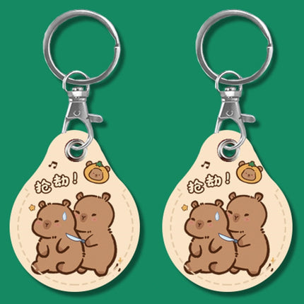2pcs Cute Sensor Access Door Card Cover Keychain Elevator Water Drops Round Key Holder, Fortune Tiger, Pepsi Doraemon, Three Capybaras, Crocodile Bara, Lina Belle, Congratulations, Bow Tie Bear, English Winnie the Pooh, English Lotso, Melody           ...