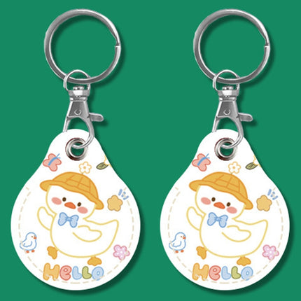 2pcs Cute Sensor Access Door Card Cover Keychain Elevator Water Drops Round Key Holder, Fortune Tiger, Pepsi Doraemon, Three Capybaras, Crocodile Bara, Lina Belle, Congratulations, Bow Tie Bear, English Winnie the Pooh, English Lotso, Melody           ...