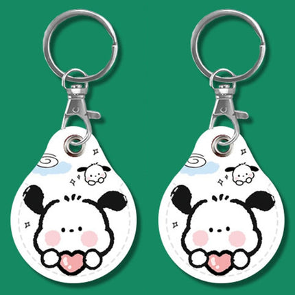 2pcs Cute Sensor Access Door Card Cover Keychain Elevator Water Drops Round Key Holder, Lovely Pacha
