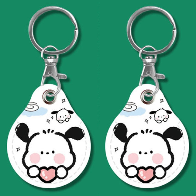 2pcs Cute Sensor Access Door Card Cover Keychain Elevator Water Drops Round Key Holder, Lovely Pacha