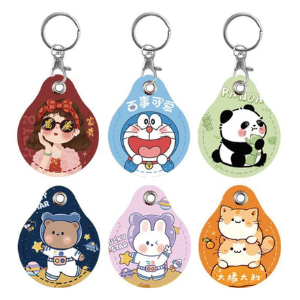 2pcs Cute Sensor Access Door Card Cover Keychain Elevator Water Drops Round Key Holder, Three Pachas, Three Pandas, Three Mickeys, Lovely Pacha