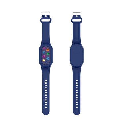 For Samsung Galaxy SmartTag 2 Bracelet Waterproof Silicone Wristband, Black Flag, Blue Paw Prints, Pink Bee, Black Dinosaur, Black Flower, Green Flower