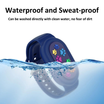 For Samsung Galaxy SmartTag 2 Bracelet Waterproof Silicone Wristband, Black Flag, Blue Paw Prints, Pink Bee, Black Dinosaur, Black Flower, Green Flower