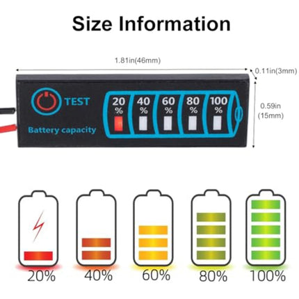 Lead- Acid Lithium Battery Universal LED Voltage And Electricity Display Board