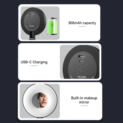 TELESIN Magnetic Selfie Light Rechargeable Foldable Fill Light For Mobile Phone, P5-BGD-01