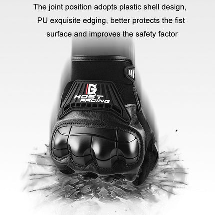 GHOST RACING Motorcycle Riding Anti-fall Breathable Rubber Shell Touch Screen Gloves, M, L, XL, XXL