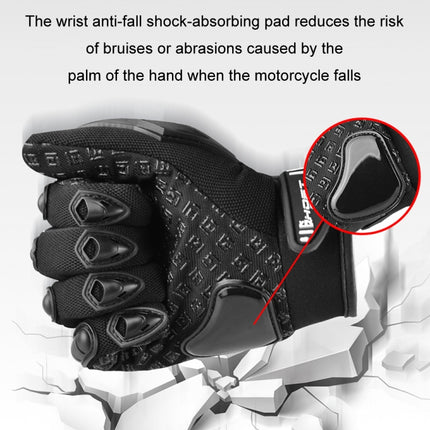 GHOST RACING Motorcycle Riding Anti-fall Breathable Rubber Shell Touch Screen Gloves, M, L, XL, XXL