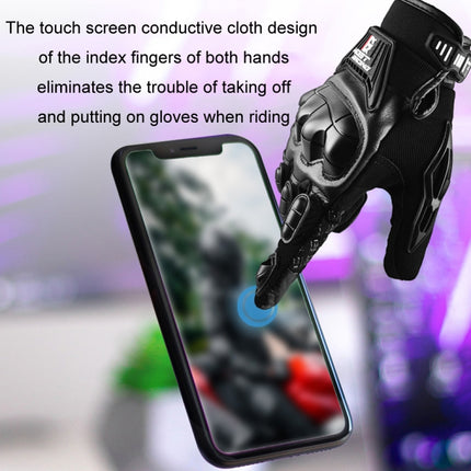 GHOST RACING Motorcycle Riding Anti-fall Breathable Rubber Shell Touch Screen Gloves, M, L, XL, XXL
