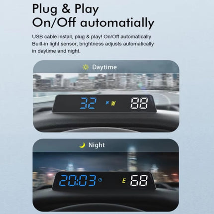 Head-up Display USB Powered High-definition Vehicle Code Altitude Meter