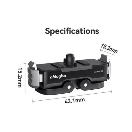 For GoPro HERO13 Black aMagisn Metal Magnetic Quick Release Base Dual Interface Adapter