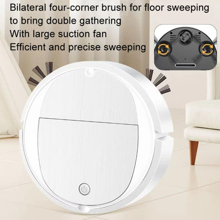Intelligent Sweeper Robot Home Automatic 3 In 1 Integrated Cleaning Machine Vacuum Cleaner, Rechargeable White