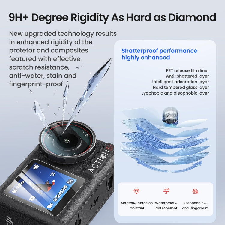 For DJI Osmo Action 5 Pro aMagisn 9H Hardness Tempered Glass Set, Package A