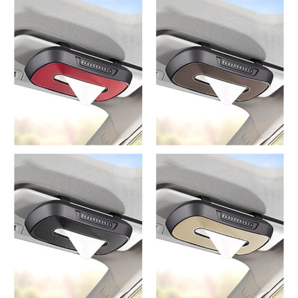 Car Sun Visor Hanging Sunroof Seat Back Tissue Box, Leather Black, Leather Beige, Leather Brown, Leather Red, Suede Dark Gray, Suede Beige, Suede Brown, Suede Red