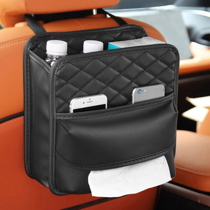 2 In 1 Car Seat Back Storage Hanging Tissue Bag, Standard, Enlarged