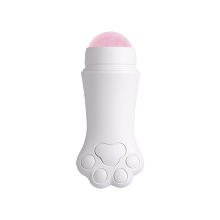 Natural Rose Quartz Face Oil Absorbing Roller Volcanic Stone Facial Skin Repair Cleansing Massager