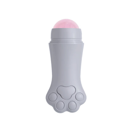 Natural Rose Quartz Face Oil Absorbing Roller Volcanic Stone Facial Skin Repair Cleansing Massager