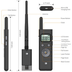 Doosl DSIT037 300m Long Distance Laser Remote Control Green Light Page Turner, DSIT037