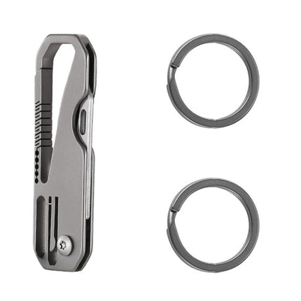 Multifunctional Titanium Keychain Outdoor Portable Defense Mini Folding Knife, With Steel Ring, With 1 Titanium Ring, With 2 Titanium Ring