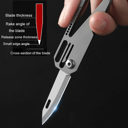 Multifunctional Titanium Keychain Outdoor Portable Defense Mini Folding Knife, With Steel Ring, With 1 Titanium Ring, With 2 Titanium Ring