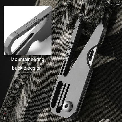 Multifunctional Titanium Keychain Outdoor Portable Defense Mini Folding Knife, With Steel Ring, With 1 Titanium Ring, With 2 Titanium Ring