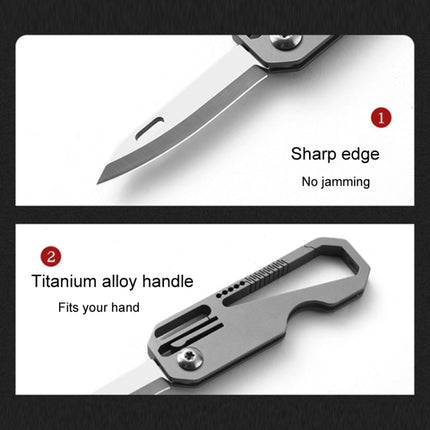 Multifunctional Titanium Keychain Outdoor Portable Defense Mini Folding Knife, With Steel Ring, With 1 Titanium Ring, With 2 Titanium Ring